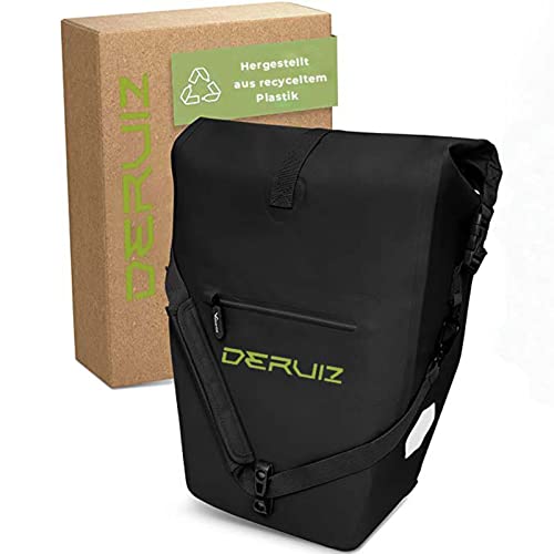 DERUIZ Fahrradtasche 23-28L Flexibles Volumen 100% Wasserdicht Fahrrad...
