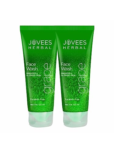 Image of Jovees Herbal Grape Face Wash With Grape Seed & Orange Peel Extracts | For Brighter & Glowing Skin | Reduces Uneven Skin Tone & Fine Lines | For All Skin Types 120 ML (Pack of 2)