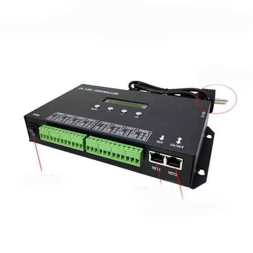 H807SA H807SB 8/4 Ports DMX/Artnet to SPI LED Pixel Controller with SD Card for WS2811 WS2812 WS2812b WS2815 APA102 Led Strip Light (H807SA 8Ports) Tape lamp