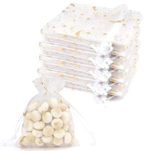 50PCS Sachet Organza 8×10cm/3.14×3.93inch Pochette Bijoux Lavande Tulle Dragées Petits Cadeaux Anniversaire