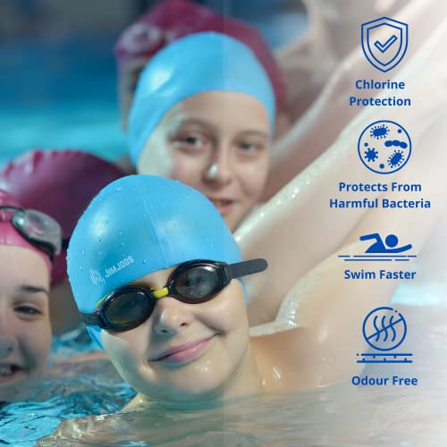 JIMJOOS Kids Swimming Cap 3-14 Years, Silicone Swim Cap for Boys & Girls, Anti-Slip, Stretchable, Waterproof Swimming Hat - Image 4