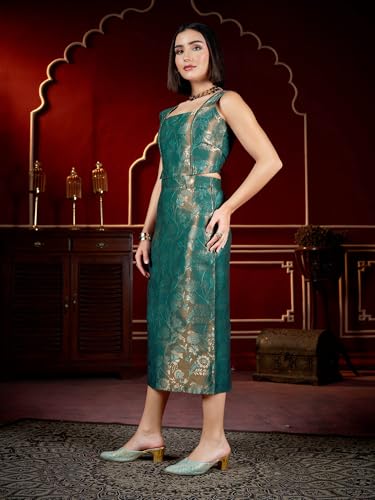 Image of PURVAJA Women's Sleeveless Top Skirt Printed Co-Ords Set