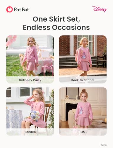 Image of Disney Girl 2 Piece Birthday Party Outfit Knit Top & Tweed Skirt Set 2-13Y