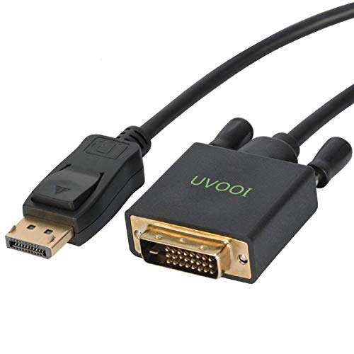 UVOOI DisplayPort to DVI Cable 3 Feet, Display Port (DP) to DVI-D Male to Male Adapter Cable 1080P Compatible with PC, Laptop, HDTV, Projector, Monitor, More- Gold-Plated