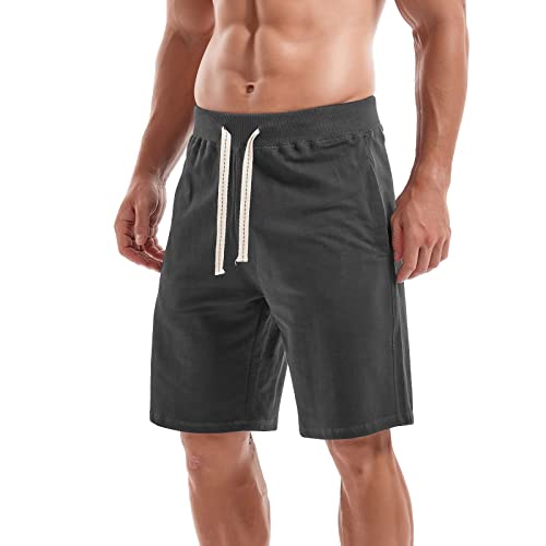 AMY COULEE Men's Casual Classic Shorts Athletic Cotton Sweat Shorts with Drawstring4