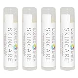 Sacred Shea Skincare Organic Lavender Basil Natural Moisturizing Lip Balm, Natural Lip Repair, Healing Organic Shea Butter 4 Pack