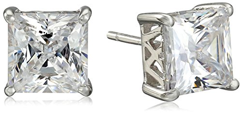 Charles Winston, S Silver, Cubic Zirconia Stud Earrings with Charles Winston SCINTILLANT CUT(TM) Square CZ's, 4.00 ct.tw.