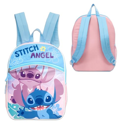 Disney Lilo and Stitch School Backpack Set for Kids - Bundle with 16" Stitch & Angel Backpack, Tattoos & More | School Supplies for Girls2