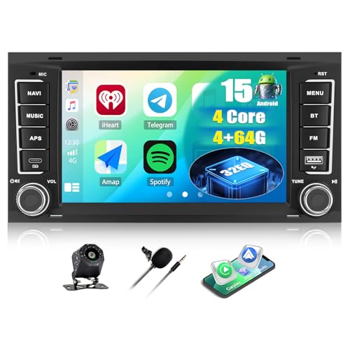 CAMECHO [4+64G] Android 15 Autoradio pour VW Touareg 2004-2011/VW T5 Multivan 2004-2009, Navi Wireless Carplay, 7 Pouces Ecran Tactile 2 Din Radio Android Auto...