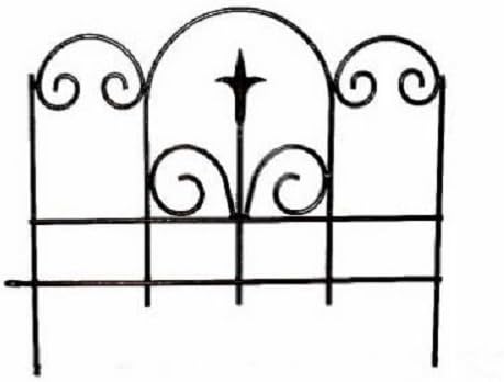 Panacea 16 in. L x 18 in. H Steel Black Garden Fence