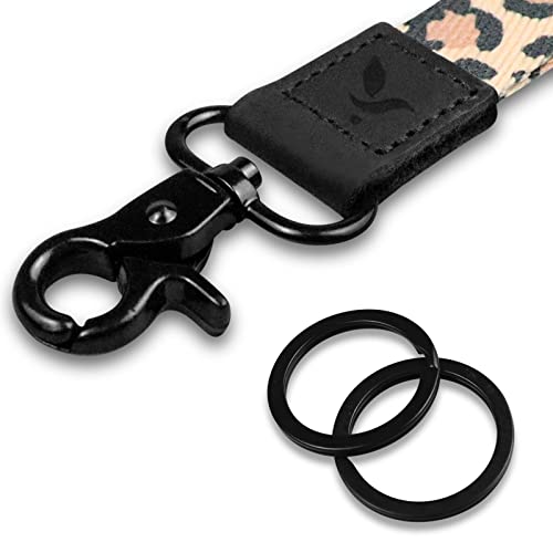 Yiflin Cute Wrist Lanyard For Keys, Keychain, Wallet, Id Holder, Cell Phone, Wristlet Lanyard Key Chain Holder（Black Leopard） #TOP2