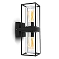 LUTEC Flair 5288804012 UP and Down Outdoor Wall Sconce, Modern Black Porch Light Fixtures, Exterior Light Fixtures Wall Mount Light with Clear Glass, Waterproof Wall Lantern for for Garage, Doorway