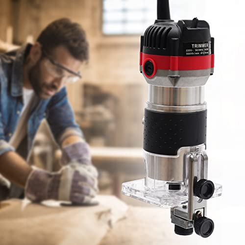 Fresadora profesional de 6,35 mm (1/4 pulgadas), fresadora de cantos eléctrica, fresadora de cantos, fresadora de madera, herramienta para acabado de superficies, corte de curvas, 800 W