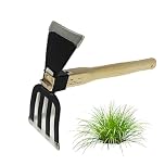 Garden Digging Hoe and Rake 2 in 1 Digging Hoe Garden Tools Small Hoe Garden Tool with Wooden Handle for Vegetable Flower Planting Soil Smoothing and Loosening Weeding Planting