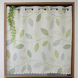 【cloth shop 布や】 カフェカーテン 小窓用 遮熱 断熱 【グリーン [ボタニッシュ ・遮光] 幅95cm x 丈80cm [1枚入]】