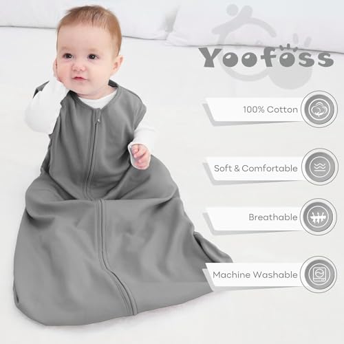 Image of Yoofoss Baby Sleep Sack 24-36 Months Wearable Blanket for Babies 100% Organic Cotton 2-Way Zipper TOG 0.5 Toddler Sleeping Sack 3 Pack, Sleep Sacks
