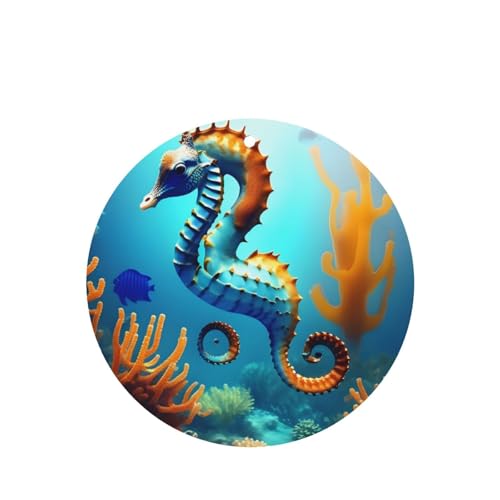 6 difusores de aroma de caballito de mar de coral de fondo marino para coche, forma redonda, para colgar fragancia, tableta, decoración interior del coche, armario, zapatos, armario, ambientador de