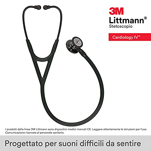 Image of 3M Littmann Cardiology IV Diagnostic Stethoscope, 6232, More Than 2X as Loud, Weighs Less, Stainless Steel High Polish Smoke-Finish Chestpiece, 27 inch Black Tube, Stem, and Headset(Pack of 3)