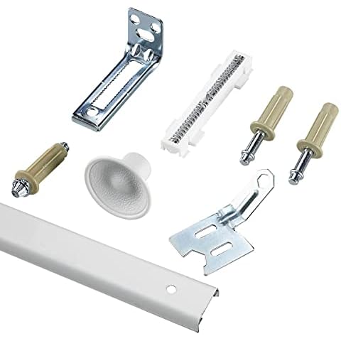 Richelieu Hardware 14012WBC Onward Bi-Fold Door Hardware Kit 24 in (610 mm), Track White Zinc Beige Finish Cover
