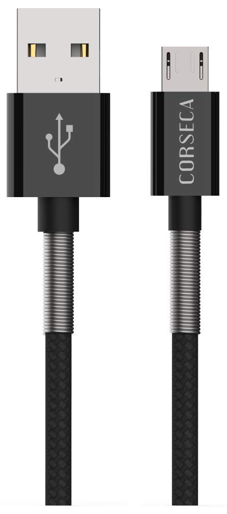 See full amazon price history chart for CORSECA Tangle Free Braided 1.5 Meter Fast Charging Micro USB Cable with Aluminium Spring (Black) CORSECA Tangle Free Braided 1.5 Meter Fast Charging Micro USB Cable with Aluminium Spring (Black) (B07QLL1D7T) Amazon Price History, Amazon Price Tracker