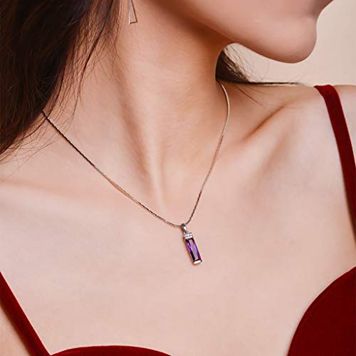 Collier cristal de quartz améthyste et chaîne de clavicule argent 925 - 5