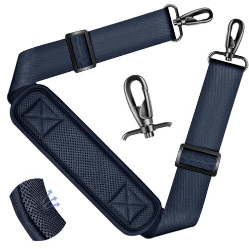 Image of ZINZ Shoulder Strap - 59 Inch Universal Heavy-duty Adjustable Strap with Ultra-thick Fixed Breathable Pad for Laptop, Gym, Camera Bag and More -Dark blue
