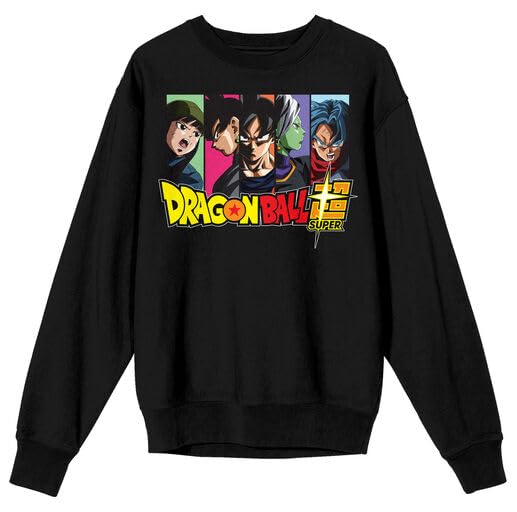 Bioworld Dragon Ball Super Character Panels Crew Neck Long Sleeve Adult Black Sweatshirt