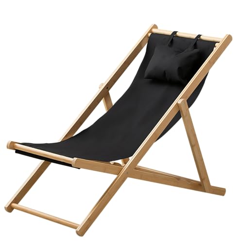 Extra großer faltbarer Liegestuhl - Dicker tragbarer Strandkorb mit 4-fach Verstellung - Ideal für â€¦ – Miniatur