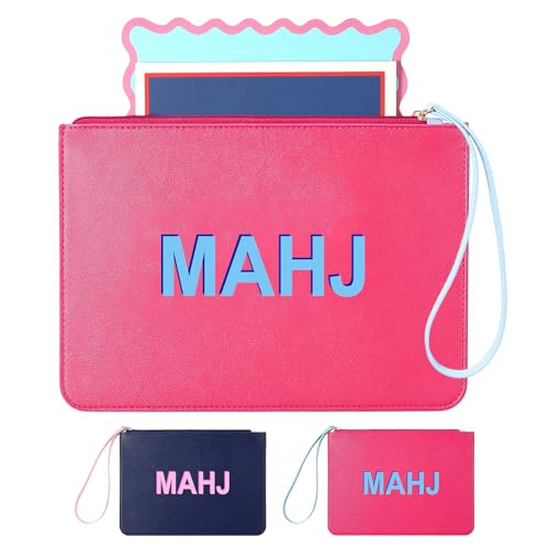 Bolsa protectora de cuero para cartas Mahjong 24 x 17 cm