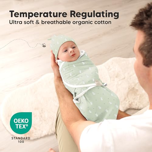Image of 3pk Organic Swaddles for Newborns Girls, Boys & Hats (Bunnies, 0-3M) | Soft Cotton Baby Sleep Sacks 0-3 Months, Breathable Baby Hats and Swaddles 0-3 Months, Newborn Essentials Must Haves