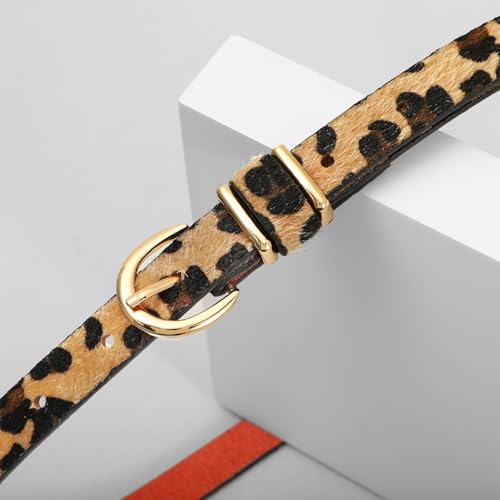 VONMELLI Womens Skinny Leather Belt Thin Waist Belts for Women Fashion Dress Jeans with Gold Buckle4