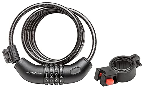 Schwinn Anti Theft Bike Lock, Security Level 1, Combination Lock, 5 Foot 8mm Cable