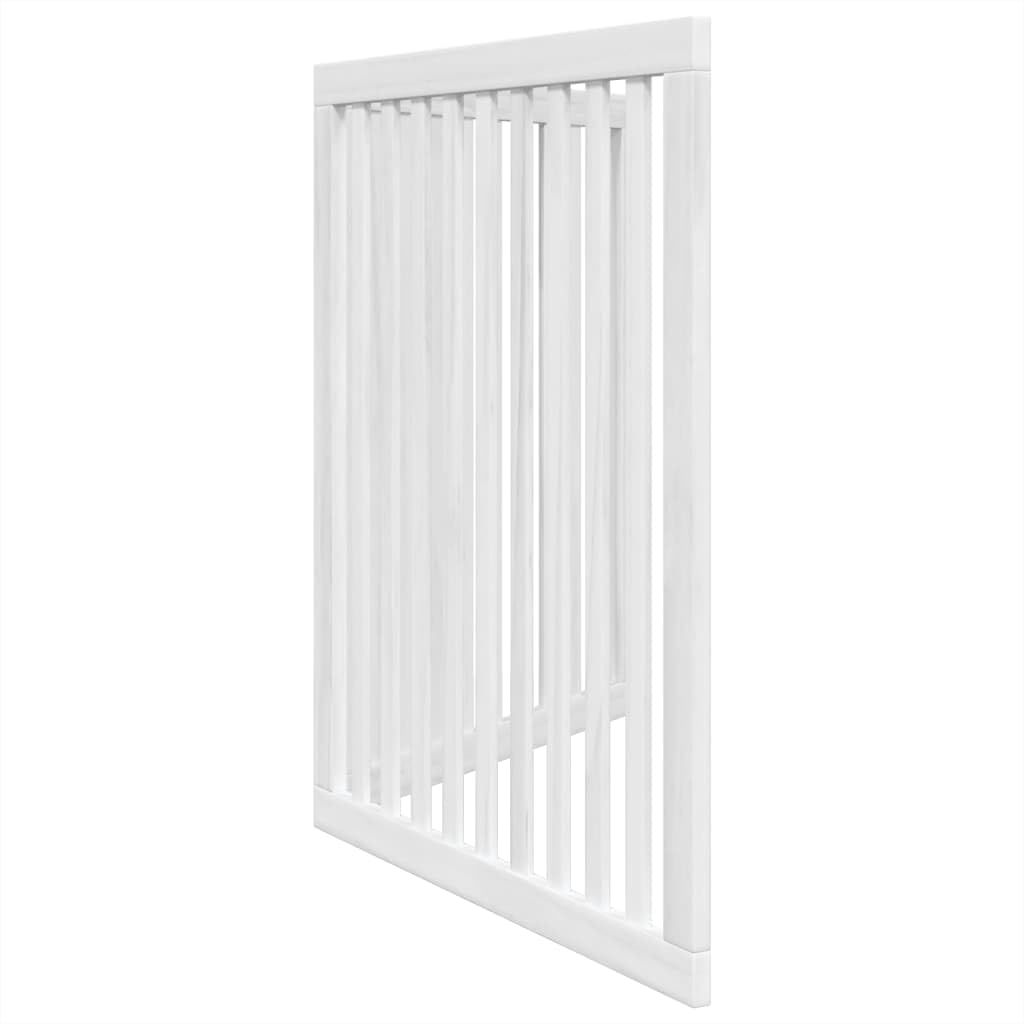 Homgoday 2-TLG. Puerta plegable para perros, barrera para perros, puerta para mascotas, barrera protectora para perros pequeños y gatos, color blanco, 160 cm, madera de álamo