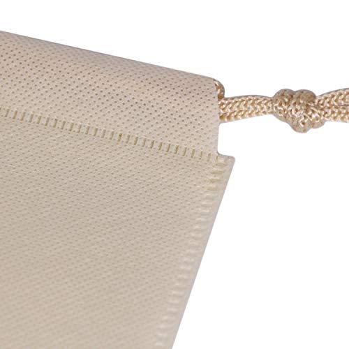 5 Pack Jumbo Dustproof Drawstring Bags Dust Covers Large Non-Woven Fabric Cloth Storage Pouch String Bag For Handbags Purses, Beige #TOP6
