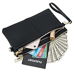 ZOOEASS Triple Zip Small Crossbody Bag Lightweight Purses Vegan Leather Wristlet Clutch, Includes Adjustable Shoulder - Image 3