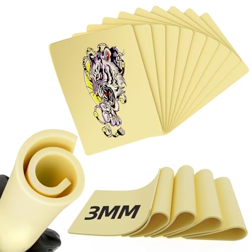10Pcs 3mm Thick Blank Tattoo Practice Skin 8x6 inch Double Sides Fake Skin Sheets for Tattooing and Microblading Supplies for Beginners and Experienced Artists