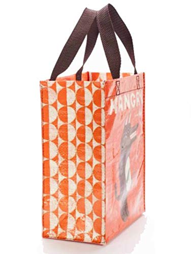 Blue Q Handy Tote ~ Hangry. Reusable lunch sack, little gift bag, sturdy and easy to clean, made from 95% recycled material, 10"h x 8.5"w x 4.5"d - Thumbnail 2