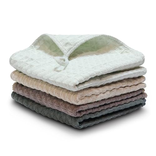 Patiparrto Barista Micro Cloth Set 4 Pack Microfiber Cleaning Cloths Espresso Barista Towels Coffee Bar Towels 12