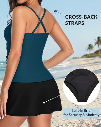 Image of Talisea Womens Tankini Bathing Suits with Skirt Two Piece Tummy Control Swimsuits Ladies Swimwear