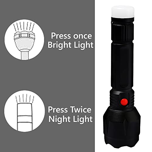 Image of Care 4 HI Voltage Bright LED Flashlight Torch for Outdoor /Home /Travel Torch (Black : Re chargea ble)