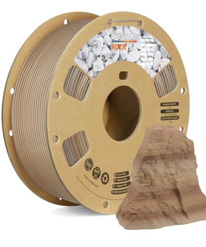 OVERTURE Marble PLA Filament 1.75mm, Stone PLA 3D Printer Filament 1kg Spool (2.2lbs), Accuracy +/- 0.02 mm, Fit Most FDM Printer (Sedimentary Rock)