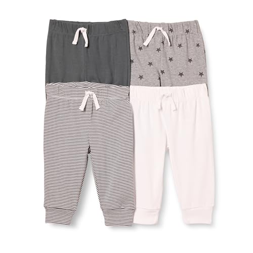 Amazon Essentials Baby Mädchen Baumwollhosen Zum Schlüpfen, 4er-Pack,...