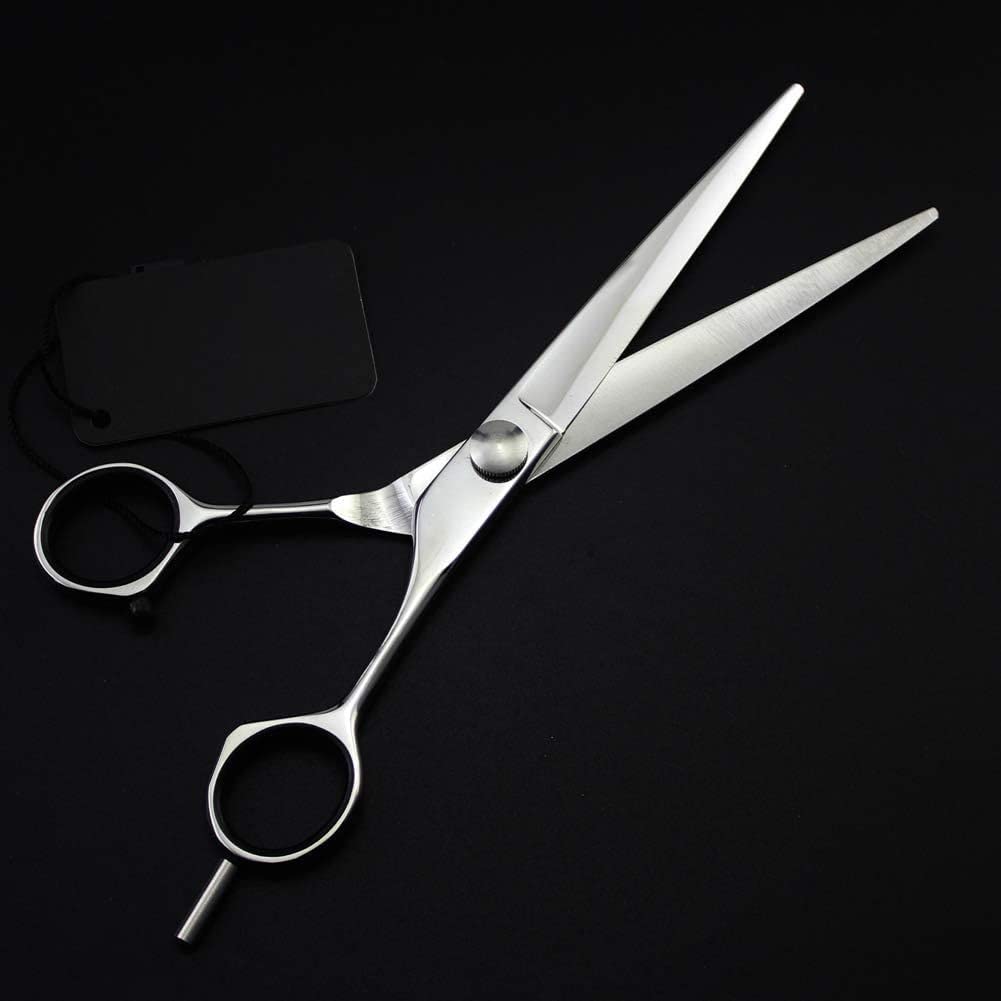 Profesjonalne nożyczki fryzjerskie Barber idealne do salonu fryzjerskiego i użytku domowego do przycinania brody i wąsów. W zestawie piękne czarne nożyczki w etui Flatcut 7 cali.