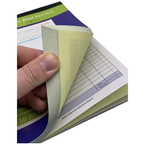 Online Best Service BHAT12-1609 5 Pack Large Sales Order Book Receipt Invoice Duplicate Carbonless 50 Sets 5.9/16 Inch X 8"7/16 thumb #5