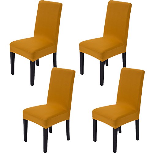 JMYDecor Spandex Stretch Dining Room Chair Slipcovers, Removable Washable, Set of 4