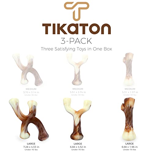Tikaton Holiday 3-Pack Durable Dog Chew Toys for Aggressive Chewers, Beef Flavor, Medium…