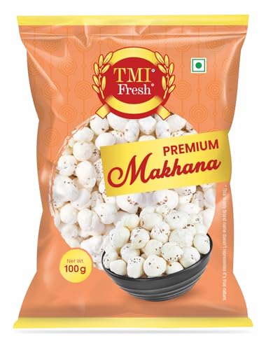 Image of TMI Fresh Phool Makhana 100g | Premium Fox Nuts (Lotus Seeds) | 100% Natural & Hygienically Packed | Healthy Roasted Snack | Rich in Protein & Nutrients | Gluten Free & Vegetarian