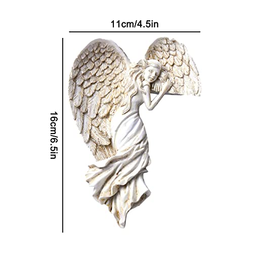 Estatua de ángel para marco de puerta con alas en forma de corazón miniatura 6