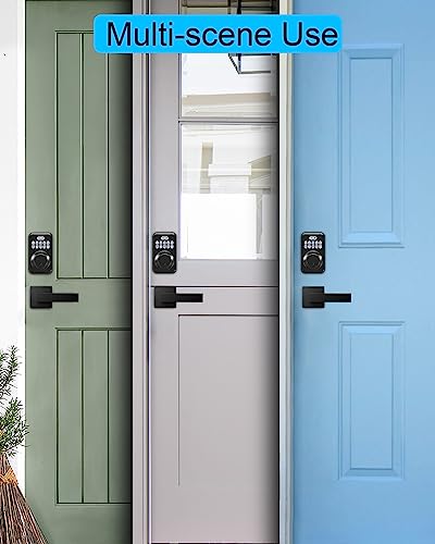 Keyless Entry Door Lock With 2 Handles, Zowill Electronic Keypad Deadbolt, Auto-Locking, Anti-Peeping Password, Digital Smart Code Door Lock, Front Door Handle Sets, Matte Black #TOP7
