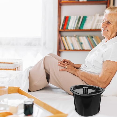 Orinal portátil con tapa para mayores y embarazadas cubo de plástico unisex 6